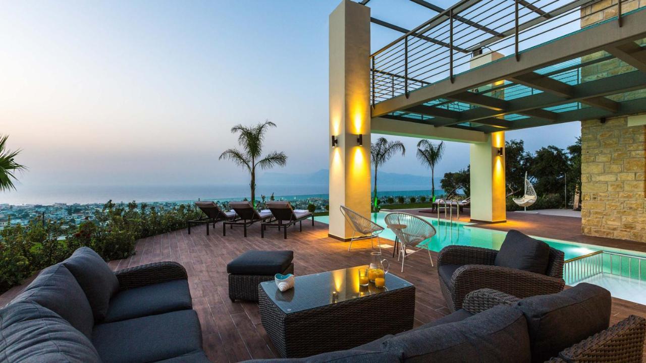 Villa Emilia I Luxury, Amazing Seaview, Next To The Town 키사모스 외부 사진